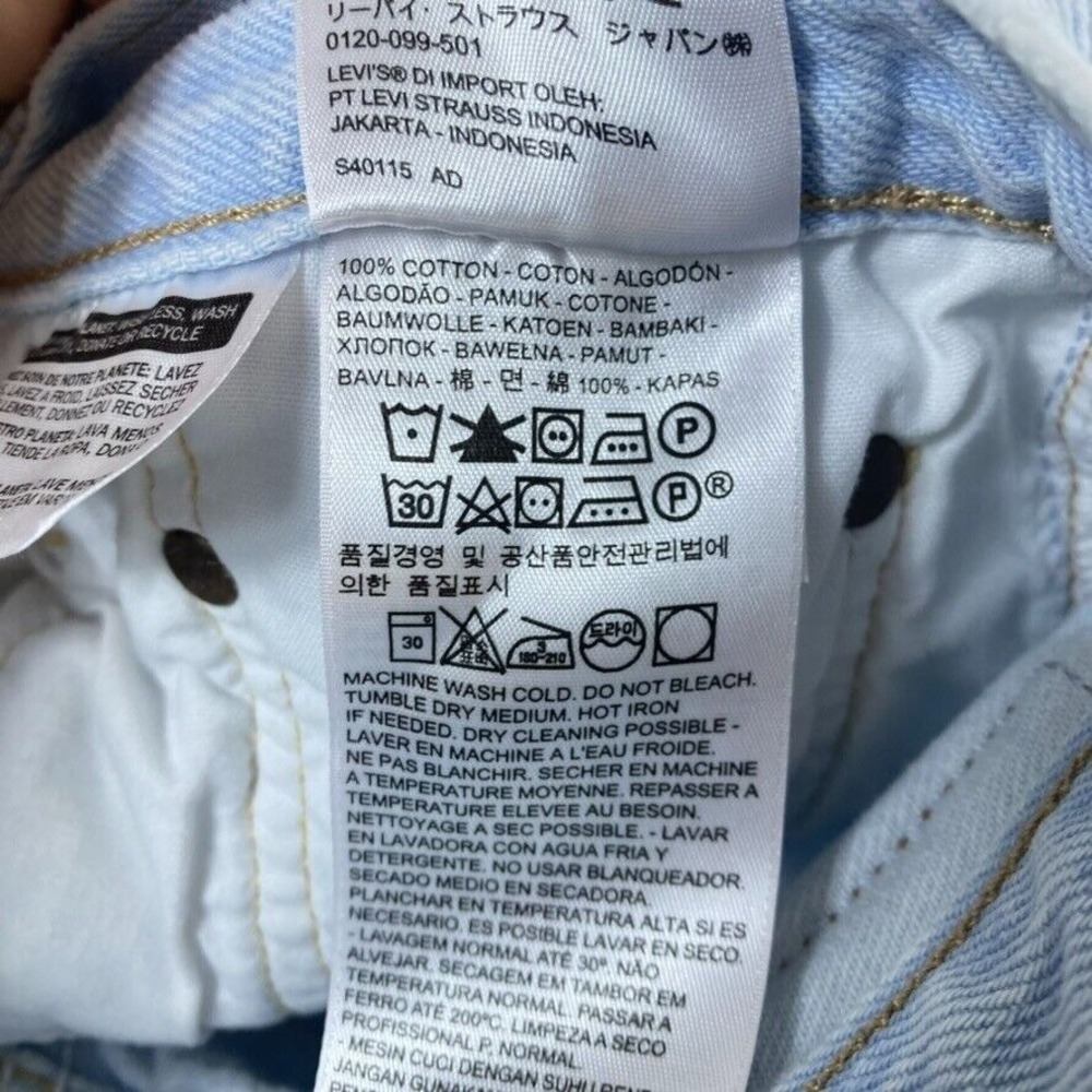 Levi's 501 Jeans Women Sz 27 Colorblock Button Fly Unique Ankle Raw Hem - Picture 12 of 16